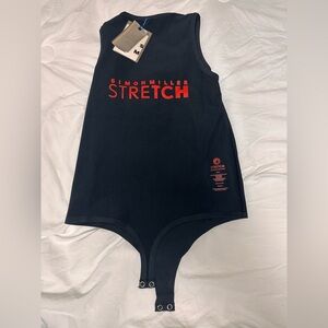 SIMON MILLER Nash Racer Back Tank Black w/ Red Text Sz M NWT A0313 B4